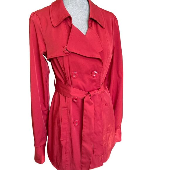 Vertigo Paris Jackets & Blazers - Vertigo Paris Double Breasted Red Trench Coat Lined Women's Size M